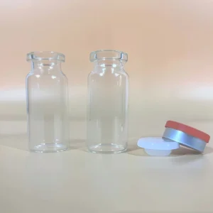 Clear 10ml Glass Tube Vial with Rubber Stopper and Cap for Cosmetics and Medicine