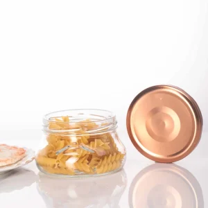 Clear 325ml Glass Jar with Screw Tinplate Lid for Spices, Sauce, Nuts and Chickpeas