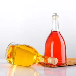 Clear 375ml Glass Wine Bottle with Stopper for Vodka, Whisky, Rum, or Tequila, with Screen Printing
