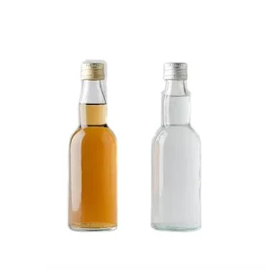 Clear 50ml 100ml Mini Whiskey Glass Bottle with Plastic Cap