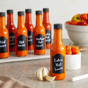 Clear 5oz 8oz 90ml 150ml 250ml Airtight Glass Woozy Sauce Bottles with Screw Caps for Kitchen