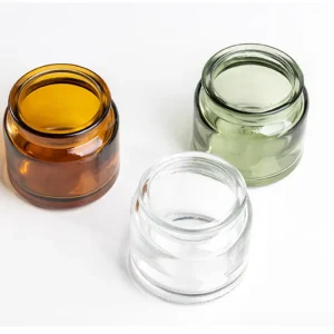 Clear Amber Glass Candle Jar with Lid