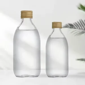 Clear & Amber Glass Sirop & Saline Water Bottles Screw Cap Screen Printing Eco friendly Recyclable Customized Logo