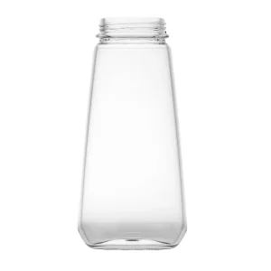 Clear Borosilicate Glass Square Bottom Water Juice Bottle for Beverage Packaging Custom Logo 300ml 500ml