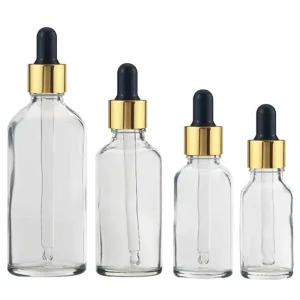 Clear Boston Glass Dropper Bottles (5ml 100ml) for Skin Care Serum Essential Oil Eco friendly High Quality Cosmetic Packaging
