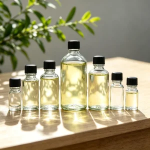 Clear Boston Round Glass Bottle Black Screw Cap Narrow Mouth Vial For Essential Oil Cosmetic Subpacking Lab Reagent Storage