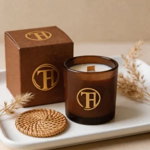 Clear Brown 4oz 6oz 8oz Candle Vessels with Lids and Boxes