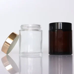 Clear Custom Glass Cosmetic Cream Jar with Screw Cap 100g