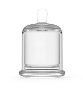 Clear Dome Glass Candle Jar Bell Shape Empty Candle Container for Aromatherapy Stone Candle Filling 3 Sizes