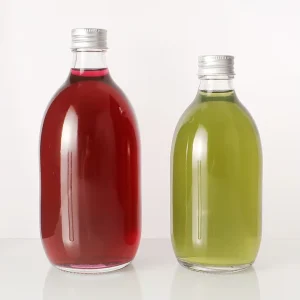 Clear Flat Glass Bottle 50ml 100ml 200ml 250ml 500ml for Wine Cold Brew Coffee and Juice with Aluminum Cap