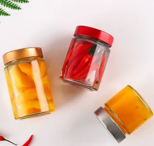 Clear Food-Grade Glass Honey Jar with Easy-Open End Lid, 150ml 180ml 220ml 250ml 280ml, for Food Storage