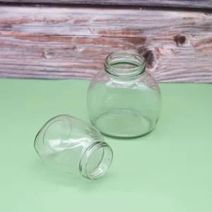 Clear Food Storage Glass Jars with Lids 200ml 580ml Capacity Empty Fruit Canned Glass Containers