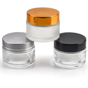 Clear Frosted Glass Cream Bottle and Jar Cosmetic Packaging