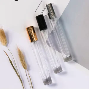 Clear Glass 10ml Perfume Spray Bottle with Continuous Spray Pump and Screen Printing for Travel Aromatherapy Essential Oil