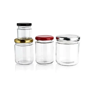 Clear Glass 500ml Glass Jars With Lids Airtight Metal Lid Bulk for Dry Goods Storage
