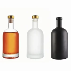 Clear Glass Alcohol Bottles 700ml 750ml Round Base for Craft Whiskey Rum Gin Tequila