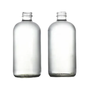 Clear Glass Beverage Bottle 250ml 500ml with Screw Cap for Juice Water Soda