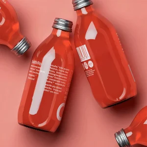 Clear Glass Beverage Bottle 280ml 500ml Juice Cold Brew Coffee Water Kombucha Reusable Food Grade With Aluminum Screw Cap