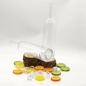 Clear Glass Beverage Bottle with Sealed Cork Lid for Wine, Vodka, Tequila, Gin, and Liquors