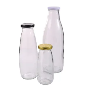 Clear Glass Bottle for Milk, Water and Soy Beverage