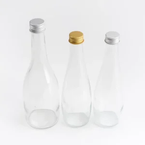 Clear Glass Bottle with Screw Cap for Juice and Beverages, 100ml to 1000ml