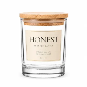 Clear Glass Candle Jar with Lid, 220 ml, Empty, Custom Logo, Multiple Lid Options