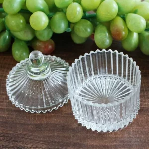 Clear Glass Candle Jar with Lid