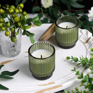Clear Glass Candle Jar with Lid, Heat-Resistant and Reusable