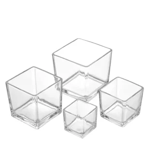 Clear Glass Candle Jars with Lids and Boxes