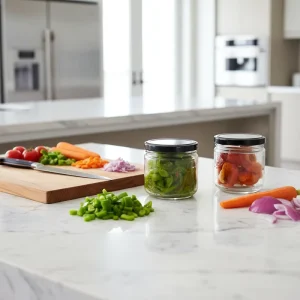 Clear Glass Canister Set with Leak-Proof Lids for Home Canning, Pickling, and Commercial Food Storage