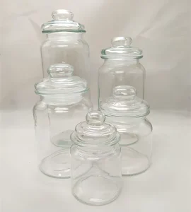 Clear Glass Canister with Airtight Glass Lid for Food Storage