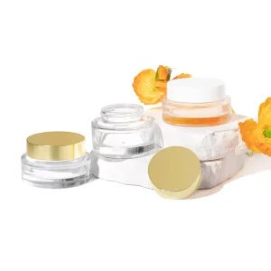 Clear Glass Cosmetic Cream Jar 50g with Plastic Lid