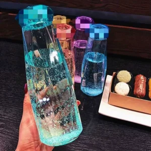 Clear Glass Cup and Drinking Water Bottle