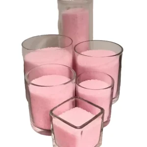 Clear Glass Cups With Colorful Votive Candles Long Burn Time for Party Decorations