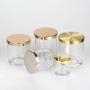 Clear Glass Cylinder Candle Jars 5 oz 18 oz with Metal Lid for Candle Making