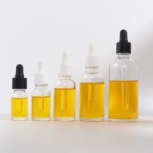 Clear Glass Dropper Bottles with Matte Finish for Essential Oils 5ml 10ml 15ml 30ml 60ml 100ml