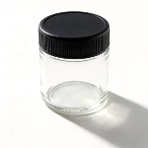 Clear Glass Food Storage Jar with Black Lid for Granola, Cereal, Nuts and Snacks