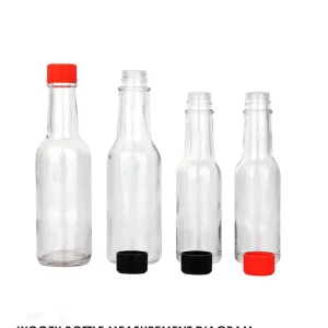 Clear Glass Hot Sauce Bottles 3oz 150ml and 5oz with Red Plastic Lid and Screen Printing