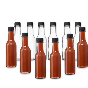 Clear Glass Hot Sauce Woozy Bottle 5oz 150ml with Leak-Proof Screw Cap and Dropper Insert