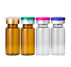 Clear Glass Injection Vials 2ml 3ml 5ml 7ml with Aluminum Lid and Rubber Stopper