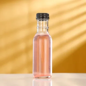 Clear Glass Juice Coffee Soda Milk Beverage Bottle with Metal Lid