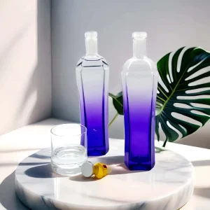 Clear Glass Liquor Bottle with Screen Printing, Color Spray, Cork and Diffuser Box