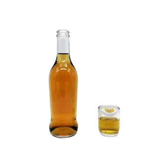 Clear Glass Soda Beverage Bottle, 280ml, Cork Sealed for Tequila and Liquor Storage