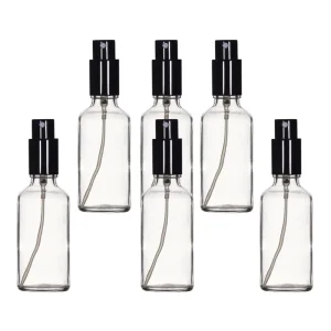 Clear Glass Spray Container 50ml with Leakproof Atomizer Pump for Facial Mist, Cologne, and Oil