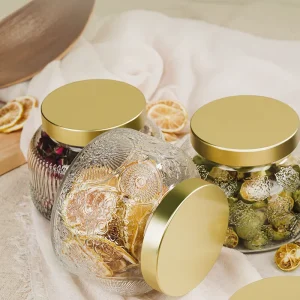Clear Glass Storage Jars with Airtight Screw Lids for Kitchen Food Storage