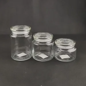 Clear Glass Storage Jars with Cover Lids for Candles, Food Canning, and Condiments