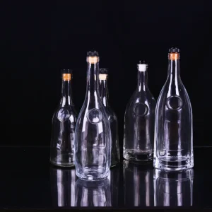 Clear Glass Wine Bottle