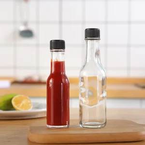 Clear Glass Woozy Bottles for Soy Sauce Ketchup BBQ Chilli and Hot Sauce 90ml 150ml 250ml with Crown Caps