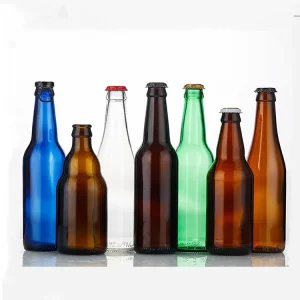 Clear Green Amber Glass Beer Bottles Multiple Sizes