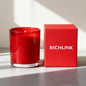 Clear, Red, Pink, and Black Empty Glass Candle Jars with Lids and Gift Box, 7 oz and 10 oz